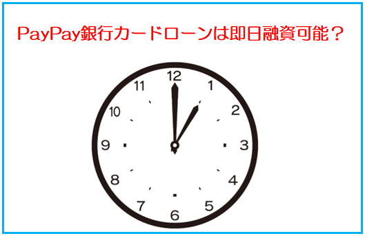 PayPay銀行カードローンは即日融資できる？